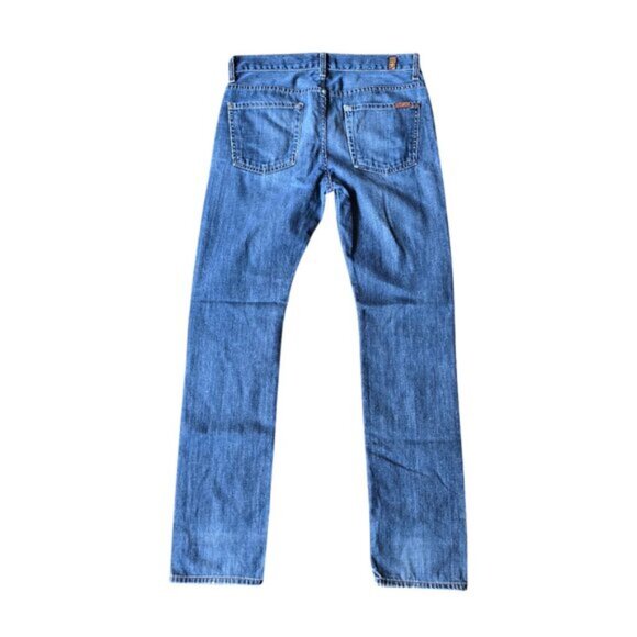 7 For All Mankind Rhigby Button Fly Skinny Blue denim Jeans. Size 30 - Picture 2 of 7